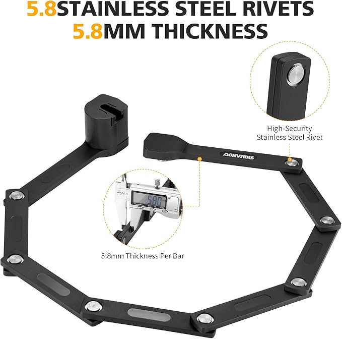 Folding Bike Lock Bicycle Scooter Folding Locks with 3Keys Heavy Duty Bike Lock with Easy Mounting Bracket Alloy Steel Foldable Lock