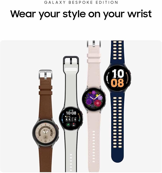 SAMSUNG Galaxy Watch5 Pro Bespoke Edition 45mm Bluetooth Smartwatch, Body, Health, Fitness, Sleep Tracker, Sapphire Crystal Glass, Titanium Frame, US Version, Black Rugged Sport Band, Black
