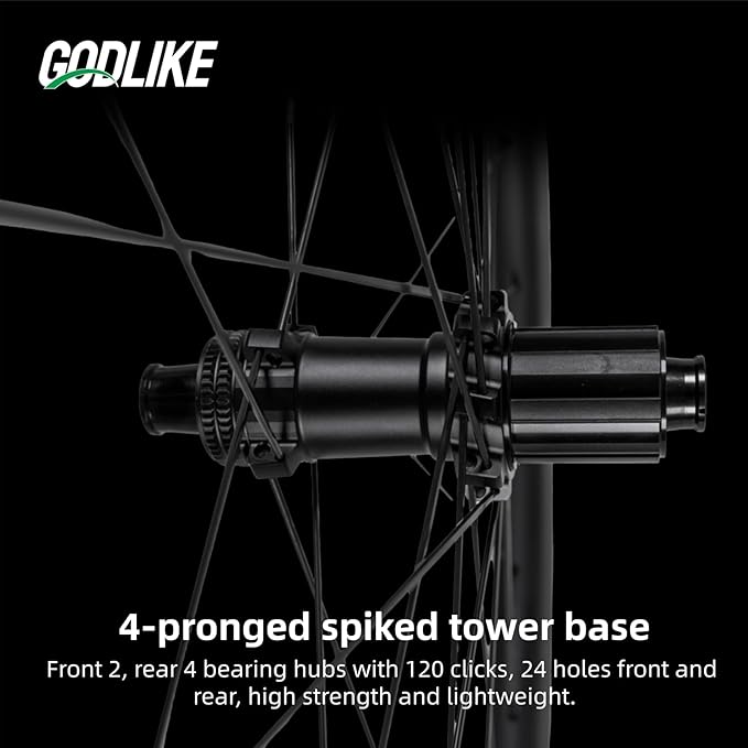 GODLIKE 700C Carbon Fiber Road Bike Wheelset 60mm Depth 20mm Width Rim Clincher Tubeless Ready Disc Brake Carbon Fiber Road Bike