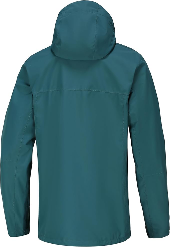 Mens Lightweight Hooded Waterproof Rain Jacket Breathable Raincoat Shell for Outdoor Mountain Hiking