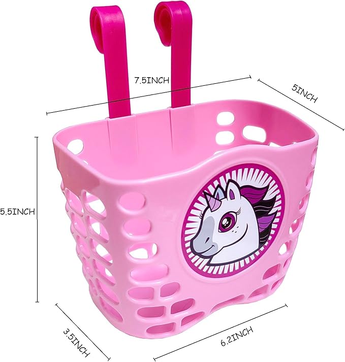 Girls Bike Decorations Kid Bicycle Accessories Kit- Bike Wheel Spoke Beads,Bike Streamers Tassel Ribbon, Bike Horn Bell,Bike Front Handlebar Basket