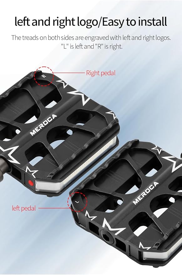 Monkey Home Smart Bike Pedals with LED Lights, Auto On-Off, 3 Colours, 7 Modes, USB Rechargeable, Waterproof, Flat Aluminium with 9/16in Steel Spindle, for e-Bike, City, Commuter, Hybrid, Road