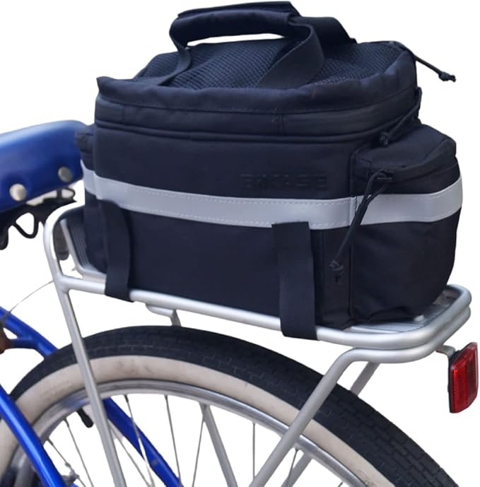 BiKase Kool Pak Insulated Bike Cooler Bag, Waterproof and Mountable on Rear Rack or Handlebars, with Mesh Pocket and Side Pockets, Perfect Bike Rack Bag with Phone Holder