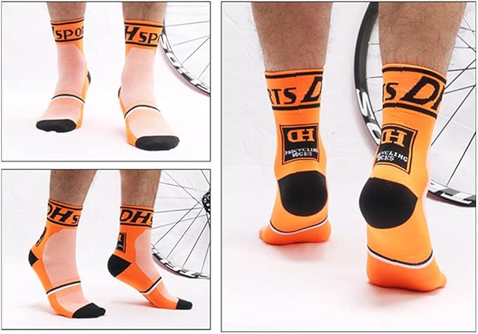 Cycling Socks Pro Mens Womens Riding Socks Bicycle Bike Sport Ankle Athletic Socks XC MTB BMX Black White Pink Blue Green