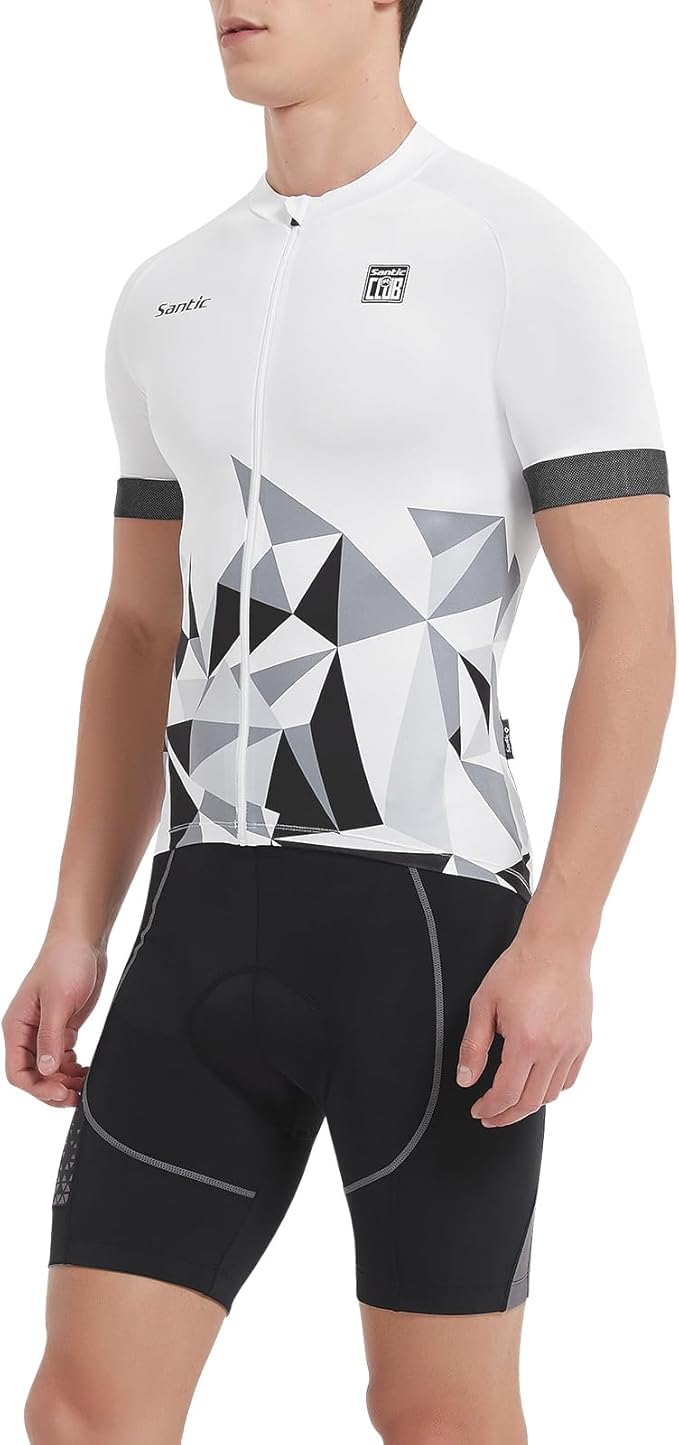 Santic Men’s Cycling Jersey Short Sleeve Bike Shirts for Men Bicycle Jacket with Pockets Breathable & Quick Dry Yorkson