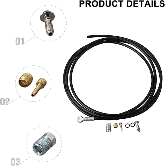200Cm Hydraulic Disc Brake Hose Kit, Bicycle Brake Line System Fit For Banjo Fitting Replacement Set For Mountain Bike MTB Trail, Pressed Olive Connector
