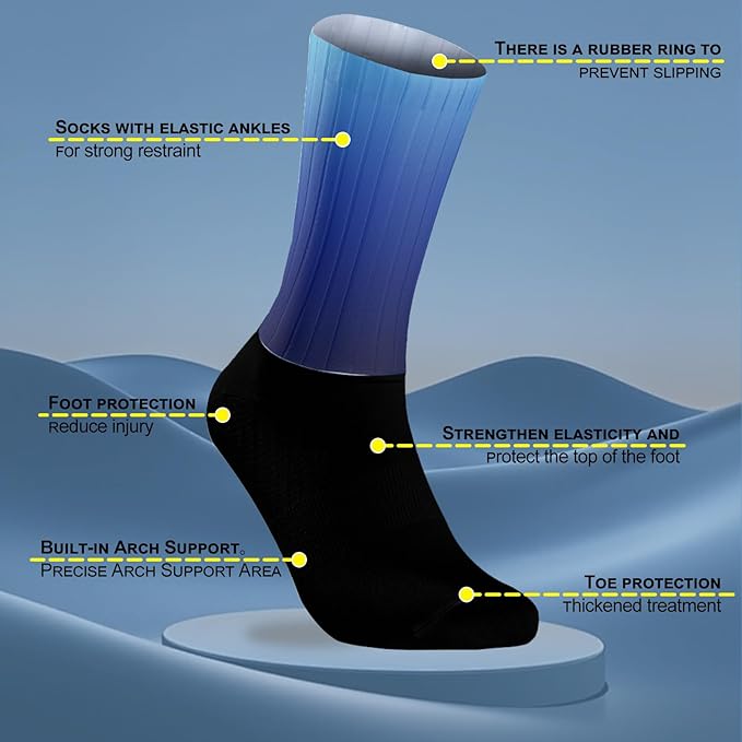 Cycling Socks Athletic Crew Socks Breathable Cushioned Compression Running Hiking Socks For Mens Womens