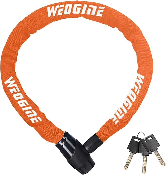Heavy Duty Anti-Theft Chain Lock - 2.72 Ft Security Lock with 3 Keys, Waterproof for Scooter, Motorcycle, Door, Gate, Fence