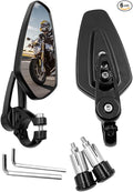 Motorcycle Rear View Mirror, 360° Adjustable High Definition Motorbike Handlebar Bar End Rearview Side Mirror, Scooter Replacement Accessories, Universal for Motorcycle E-Bike