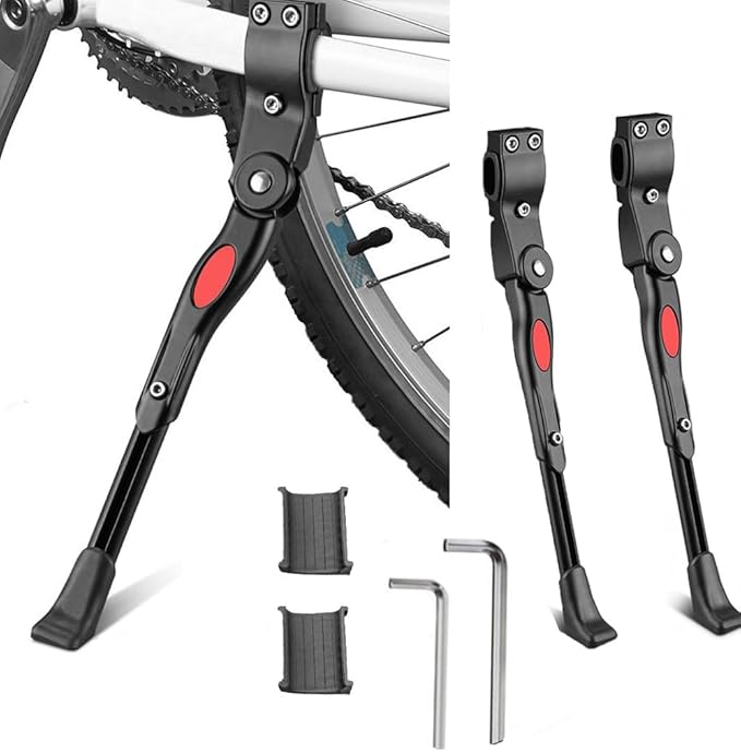 Adjustable Bicycle Kickstand, Bike Side Support Kick Stand for 22 24 26 Inch Mountain Bike and 700 Road Bike