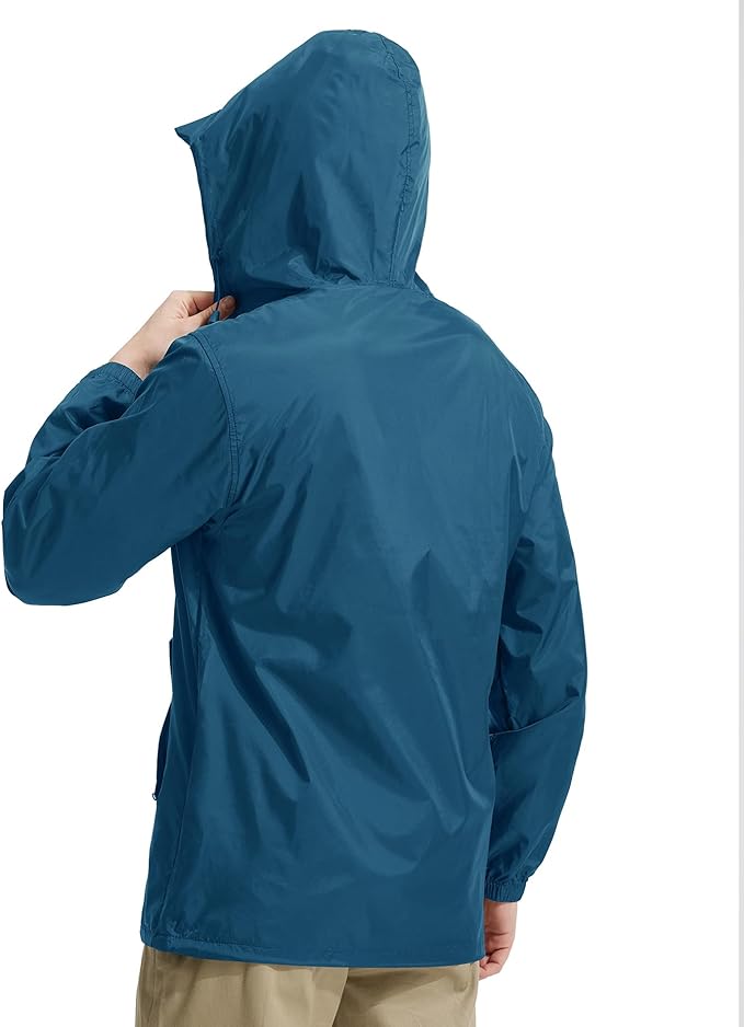 SWISSWELL Mens Rain Jacket & Coats Packable Lightweight Waterproof Windbreaker Hooded for Golf Cycling Hiking