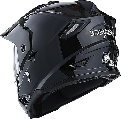1Storm Youth Kids Dual Sport Dual Visor Motorcycle Motocross Off Road Full Face Helmet Matt Black