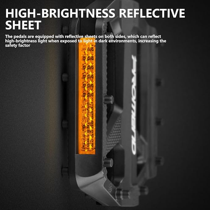 Nylon Ultralight Bicycle Pedals - Universal 9/16" Fit for Mountain/Road/Commuter Bikes, Lightweight Non-Slip Design with Built-in Reflectors