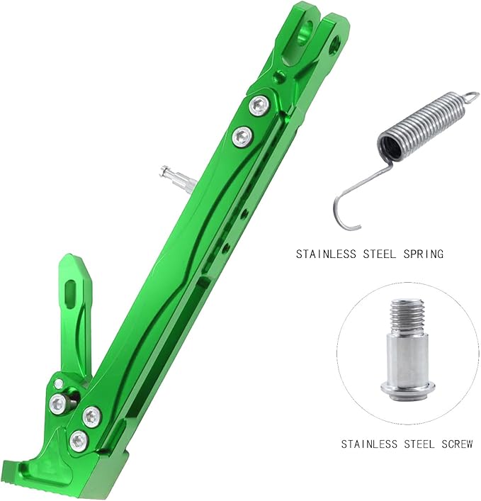 Universal Motorcycle Kickstand Adjustable Foot Side Support Parking Kickstand for Electric Motorbike Parking Foot Side Support Stand (Green-260-300)