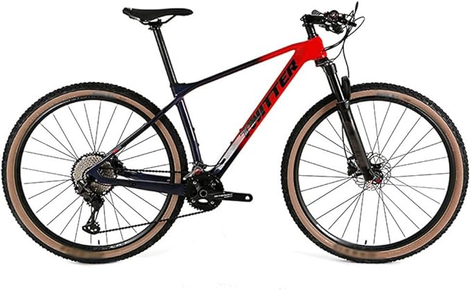 Bike Carbon Fiber Frame 27.5er 29er Hardtail Mountain Bike Frame 15''/17''/19'' Internal Routing Disc Brake Frame QR 135mm XC AM(Silver,27.5 * 17'')