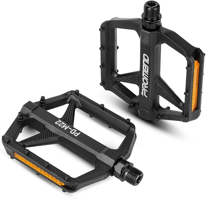 Nylon Ultralight Bicycle Pedals - Universal 9/16" Fit for Mountain/Road/Commuter Bikes, Lightweight Non-Slip Design with Built-in Reflectors