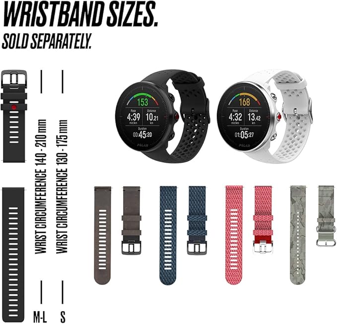 POLAR Vantage M –Advanced Running & Multisport Watch with GPS and Wrist-Based Heart Rate (Lightweight Design & Latest Technology), White, M-L