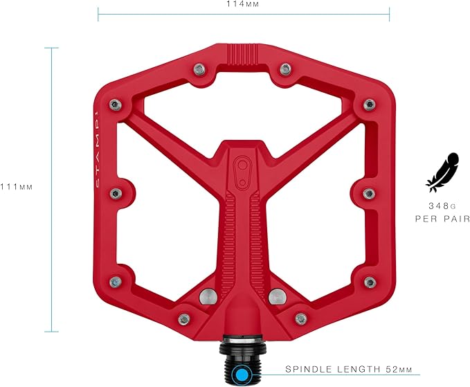 Crankbrothers Stamp Flat MTB Pedals - Size-Specific, Lightweight, Versatile, Durable Bike Pedals