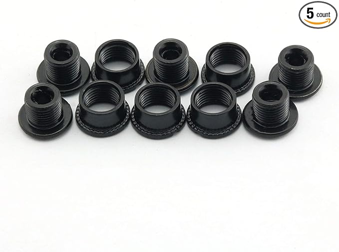 Ruiling 5pcs MTB Chainring Screw Mountain Road Bike Refitting Crankset Parts 4.9mm Fixing Bolts for Single Chainwheel Black