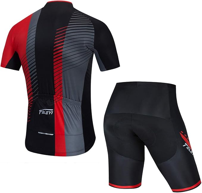 Men's Cycling Jersey Set, Summer Mountain Bike Clothing Short Sleeved Riding Jerseys