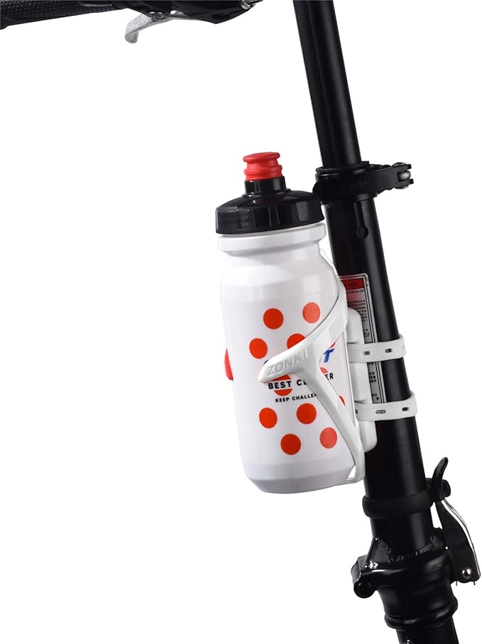 Bicycle Bottle Cages, Plastic Bike Bottle Holder with Cage Mounting Base (White)