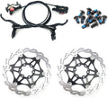 Zoom Hydraulic Disc Brakes Mountain Bike Sets MTB Front & Rear Set with Floating Disc Rotor 160mm & Color Bolts (Black)