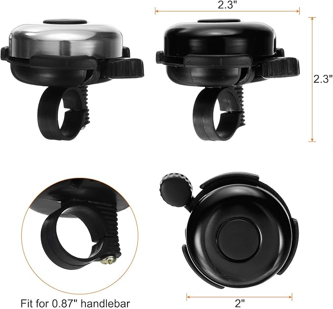 HARFINGTON Bike Bell Classic Bicycle Bell with Loud Crisp Clear Sound Bike Ring Bell Aluminum Bike Accessories