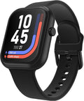iTouch AIR 5 Smartwatch - 1.85" AMOLED Display, Bluetooth Calling, 100+ Sports Modes, Heart Rate, SpO2, Sleep & Stress Tracking, IP68, 7-Day Battery Life (Black Case w/Black Silicone Band)