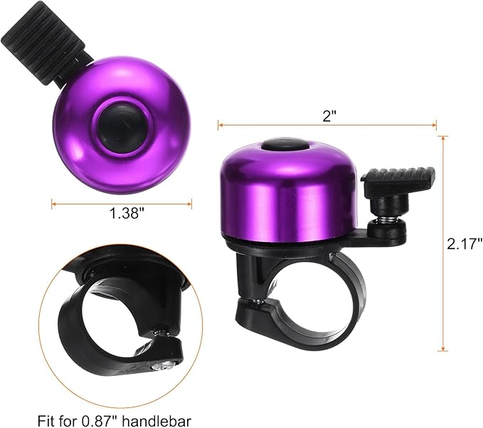 HARFINGTON Bike Bell Aluminum Mini Bicycle Bells with Loud Crisp Clear Sound Bike Ring Bell Bike Accessories for Adults Children Road Mountain Bike