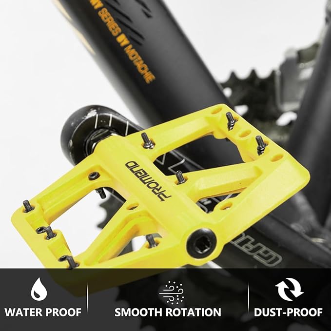 Mountain Bike Pedals - Durable Nylon DU Bearing Platform Pedals for MTB and BMX