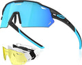 X-TIGER Polarized Cycling Glasses with 5 Interchangeable Lenses,MTB Biking Baseball Running Sports Sunglasses for Men Women