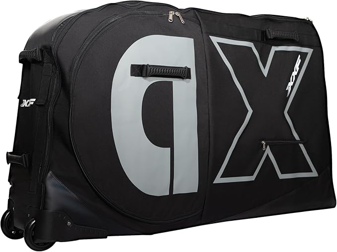 Bike Travel Case & Bike Travel Bag - Bicycle Pro Transport Equipment for Air Flights - Oversized Capacity, Waterproof Fabric with 4 Aluminum Support Bars, Wheel Protection Tubes & YKK Zippers