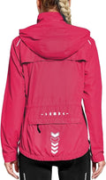 FitsT4 Sports Women's Cycling Running Jackets Lightweight Windproof Bike Windbreaker Reflective with Hooded