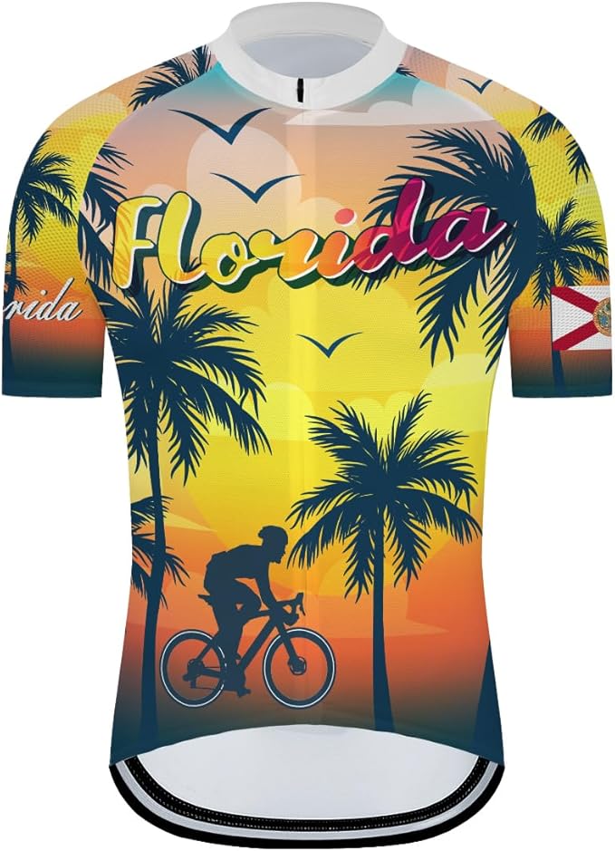 Texas Cycling Jersey Men's Texas State Cycling Shirt Flag Bike Short Sleeve Road Biking Wear Bicycle Shirt
