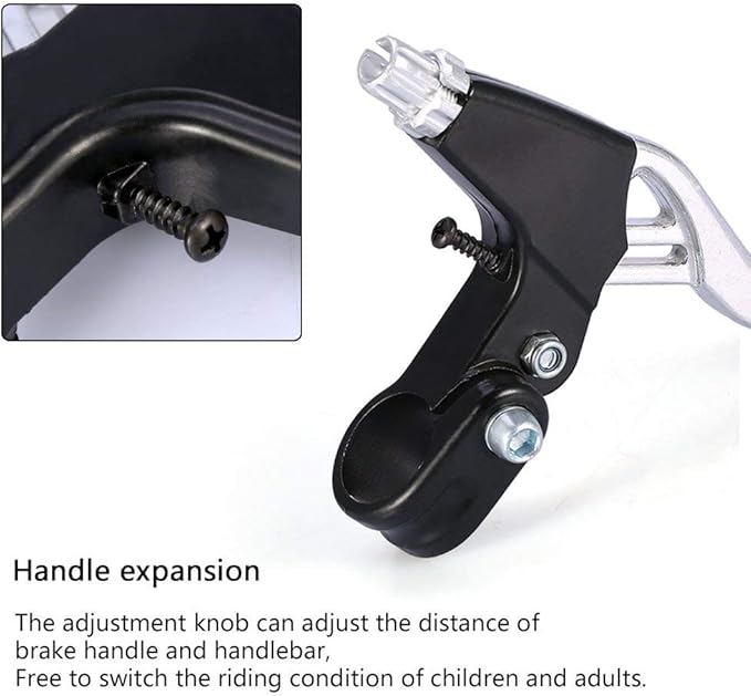 DISIWENE 1 Pair Bicycle Brake Lever, V-Brake Handlebar Aluminium Alloy Bike Brake Handle Universal 2.2cm for Most Bicycle, Road Bike, Mountain Bike (Silver)