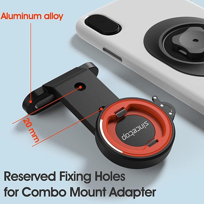 sincetop Mountain Bike Phone Mount, Out Front Bcycle Cell Phone Holder - 1S Quick Lock and Release Aluminum Stem/Handlebar Phone Mount for Bike MTB Road Bicycle, Action Camera, Bike Lights