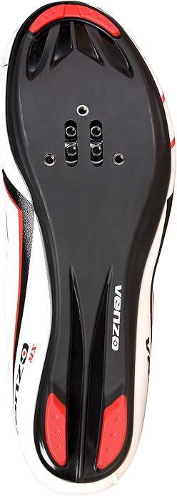 Venzo Bicycle Men's Road Cycling Riding Shoes - 3 Straps - Compatible with Look Delta & for Shimano SPD-SL - Perfect for Road Racing Bikes - White - 14.5 US Men