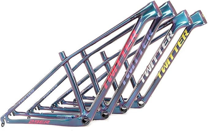 27.5er 29er Carbon Fiber Bike Frame 15''/17''/19'' Hardtail Mountain Bike Frame QR 135mm Disc Brake Internal Routing XC AM(Red,29 * 19'')
