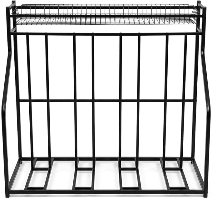 Sporting Gear Storage Rack, 4-Bike Stand, Garage Bicycle Organizer, Indoor Floor Bike Rack Storage Station