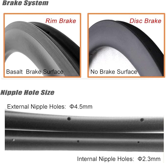 Customized Carbon Rim 700C 25/28mm Wide, 30/35/38/45/50/55/60/88mm Deep Tubular/Clincer Tubeless Ready Carbon Bicycle Rim for Road Bike Gravel CX Wheel