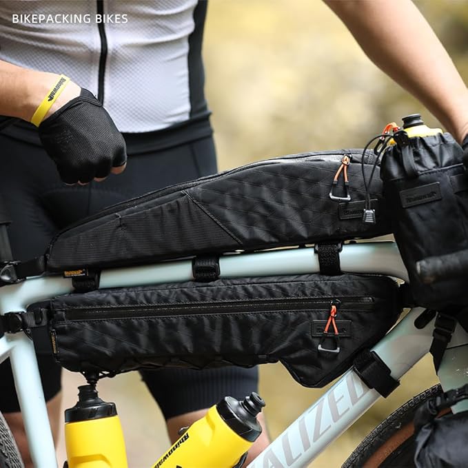 Rhinowalk Bicycle Top Tube Bag Bike Front Frame Bag Waterproof Extra Long Cycling Accessories Upper Pipe Nylon Pouch Pack for Mountain Road Bike
