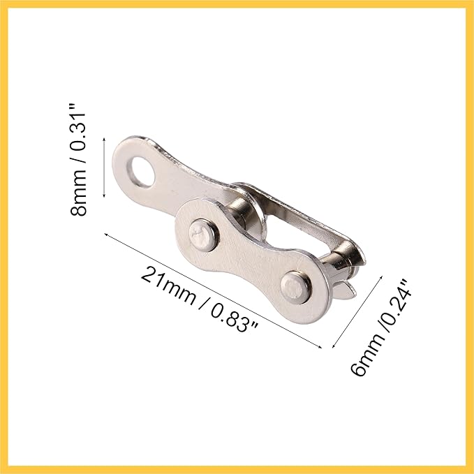 3 Pair Single Speed Silver Tone Chain Master Link Joint Clips Connectors Bicycle Missing Link Reusable Speed Chain for Bike MTB Repair Parts Auto Replacement Parts