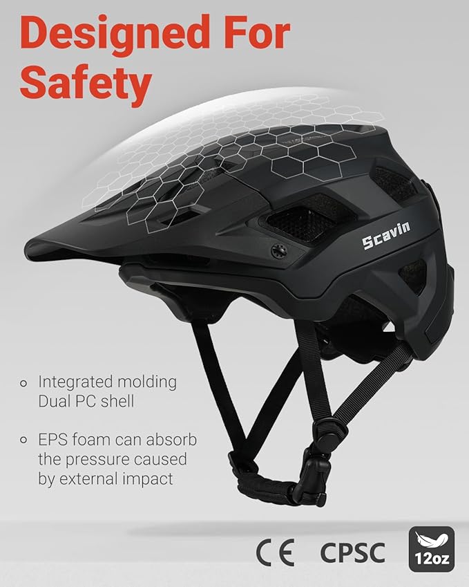 Mountain Bike Helmet for Adult, NTA 8776 E-Bike & Road Bicycle Helmet Certified Adjustable MTB Cycling for Men Women Youth Visor &Magnetic Buckle