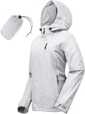 33,000ft Packable Rain Jacket Women Lightweight Waterproof Raincoat with Hood Cycling Bike Jacket Windbreaker
