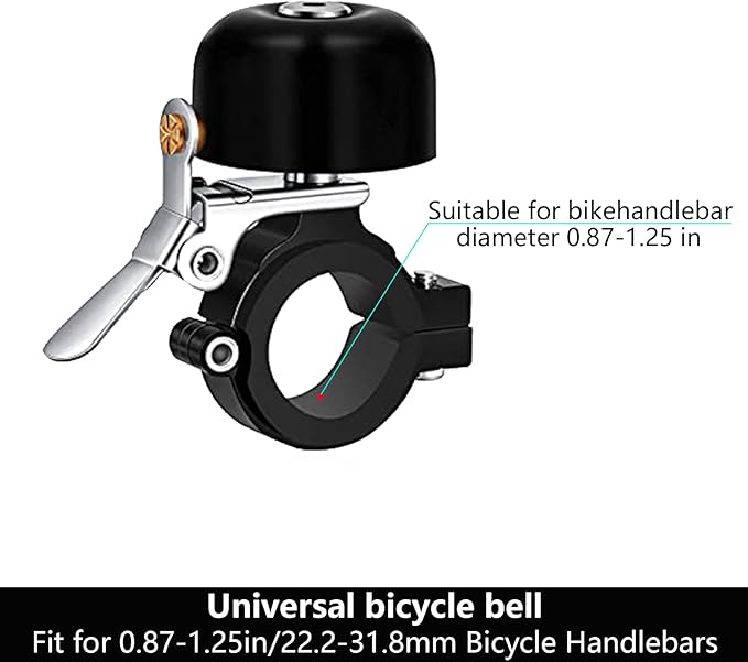 Greallthy Bike Bell Classic Brass Bicycle Bell,Bike Bells for Adults Kids, Loud Retro Bell for Road & Mountain Bikes, Universal Handlebar Fit