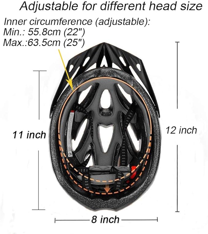 UPANBIKE Adult Bike Helmet - One-Piece Adjustable Safety Protection for Mountain & Road Bikes