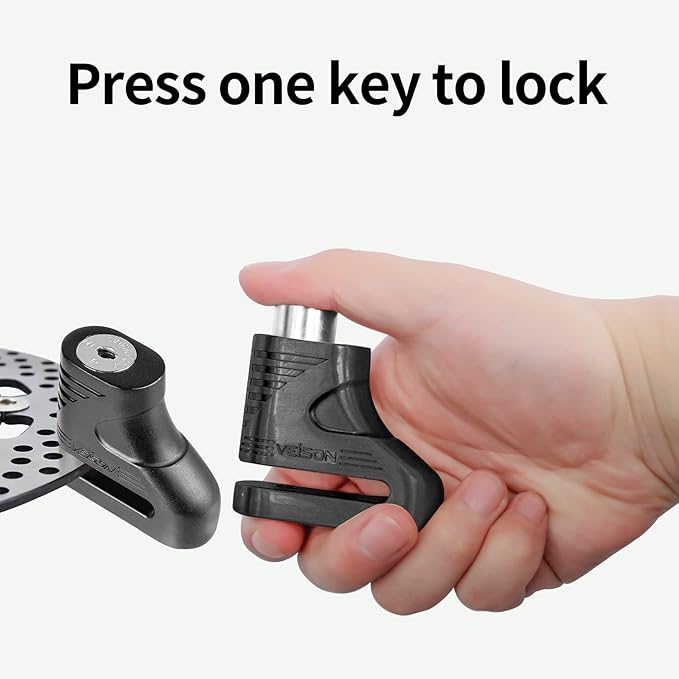 Motorcycle Locks Heavy Duty Anti Theft,Cable Locks with Combination,Heavy Duty Bike Lock with Key,Mini Lock,Wheel Disc Lock,Disk Brake Lock Accessories for Adult Bikes and Cables (Black)