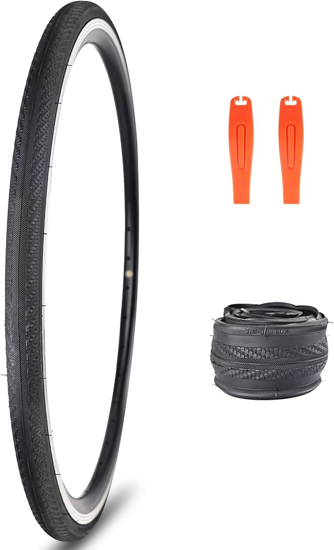 MEGHNA Bike Tire 700C Road Bike Foldable 700 x 25/28C Tire for Road Racing Anti Slip 25/28-622mm Replacement Tire for Fixed Gear Hybrid Bike Commuter Bike