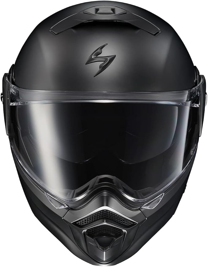 ScorpionEXO AT960 Modular Adventure Street Motorcycle Helmet with Bluetooth Ready Speaker Pockets DOT ECE Approved Solid (Matte Black - 2X-Large)