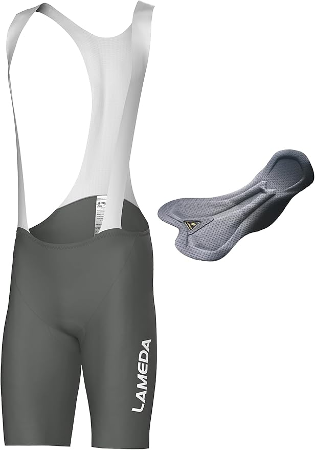 LAMEDA Mens Cycling Bib Shorts,Padded Breathable Bike Shorts Men Lightweight Bicycle Bibs Bike Tight for Road Gravel Biking